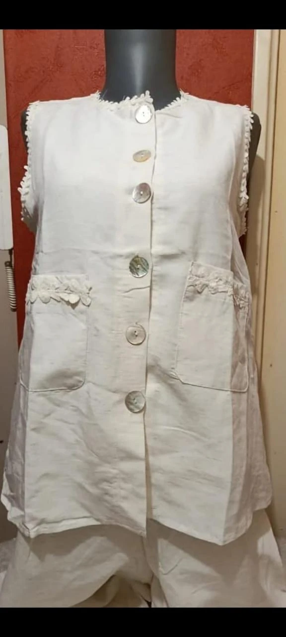 Conjunto verão chique e refinado materiais naturais kelie paris tamanho P/M – photo 6